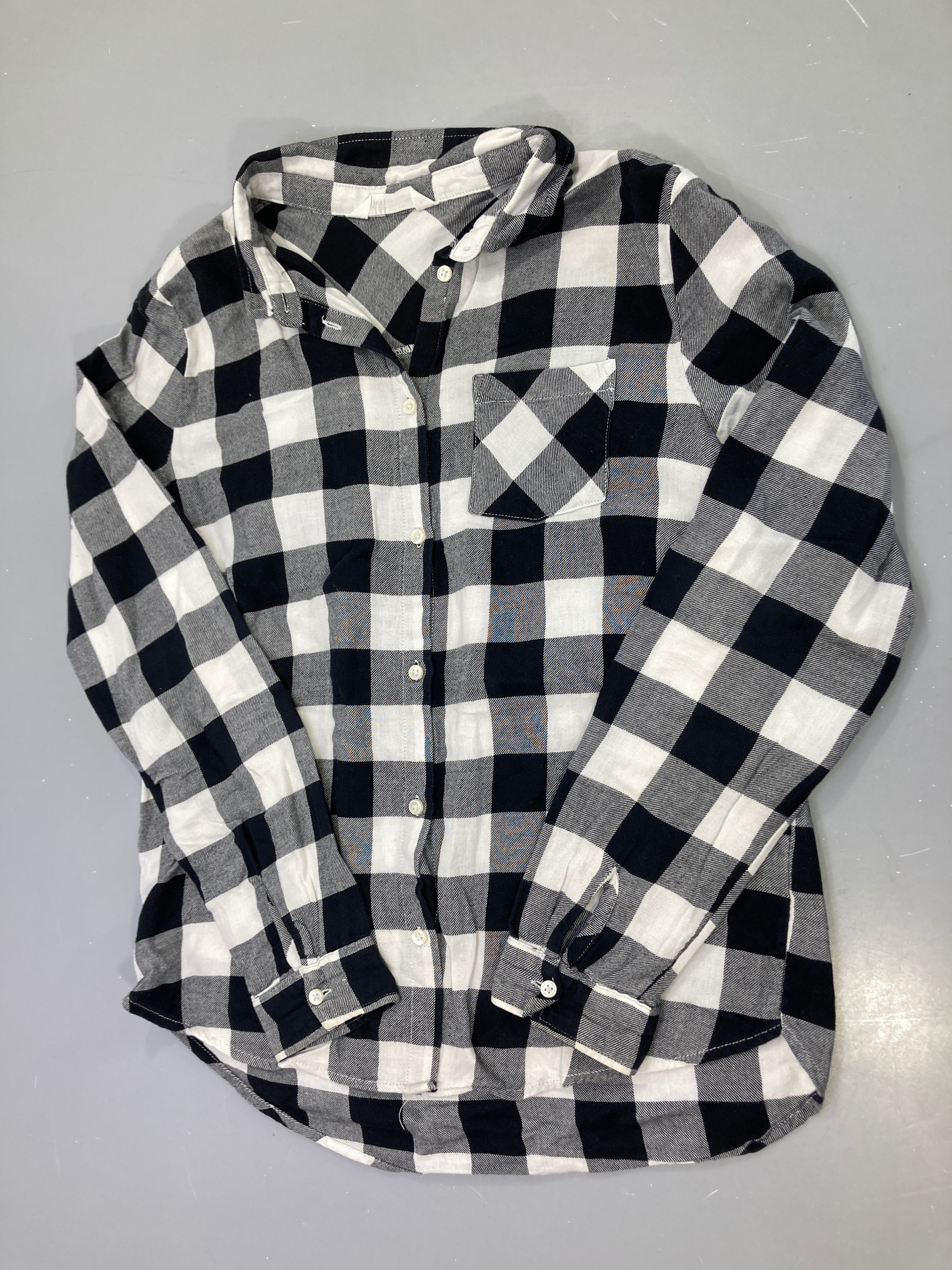 Chemise m.l noire et blanche à carreaux, flanelle
