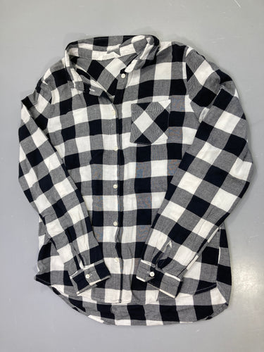 Chemise m.l noire et blanche à carreaux, flanelle, moins cher chez Petit Kiwi