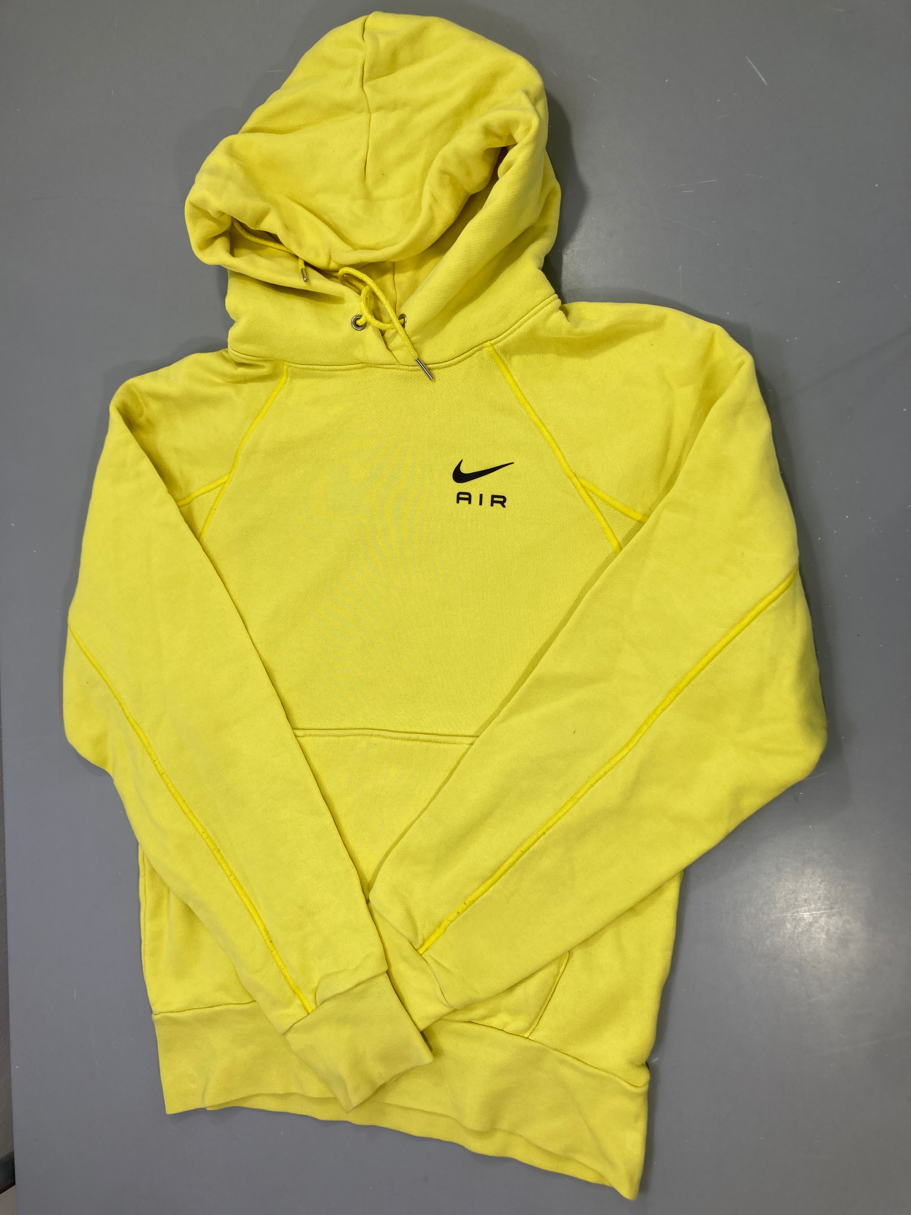 Sweat capuche jaune logo Air, poche kangourou