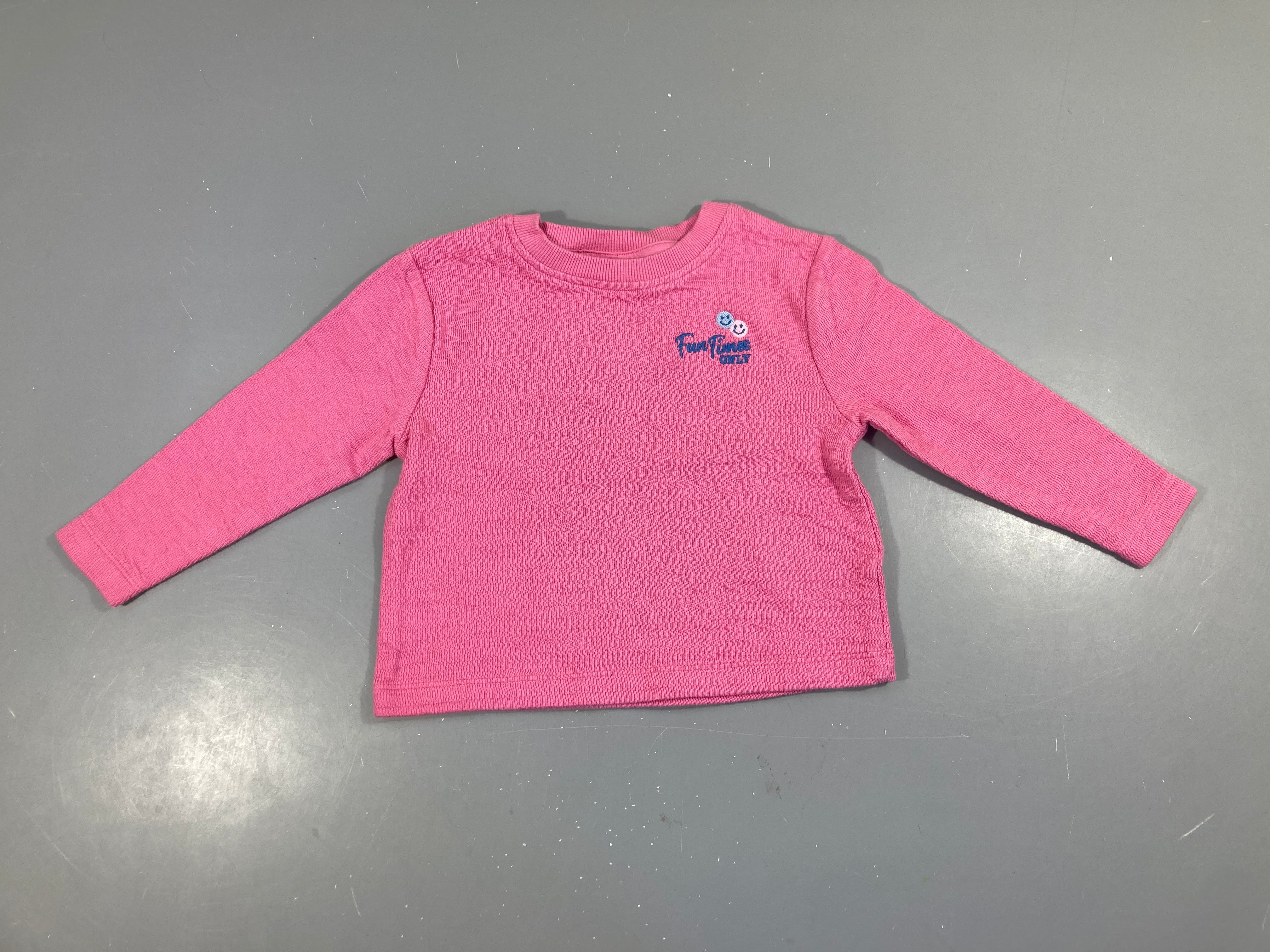 Parfait état-Sweat rose texturé Fun Times