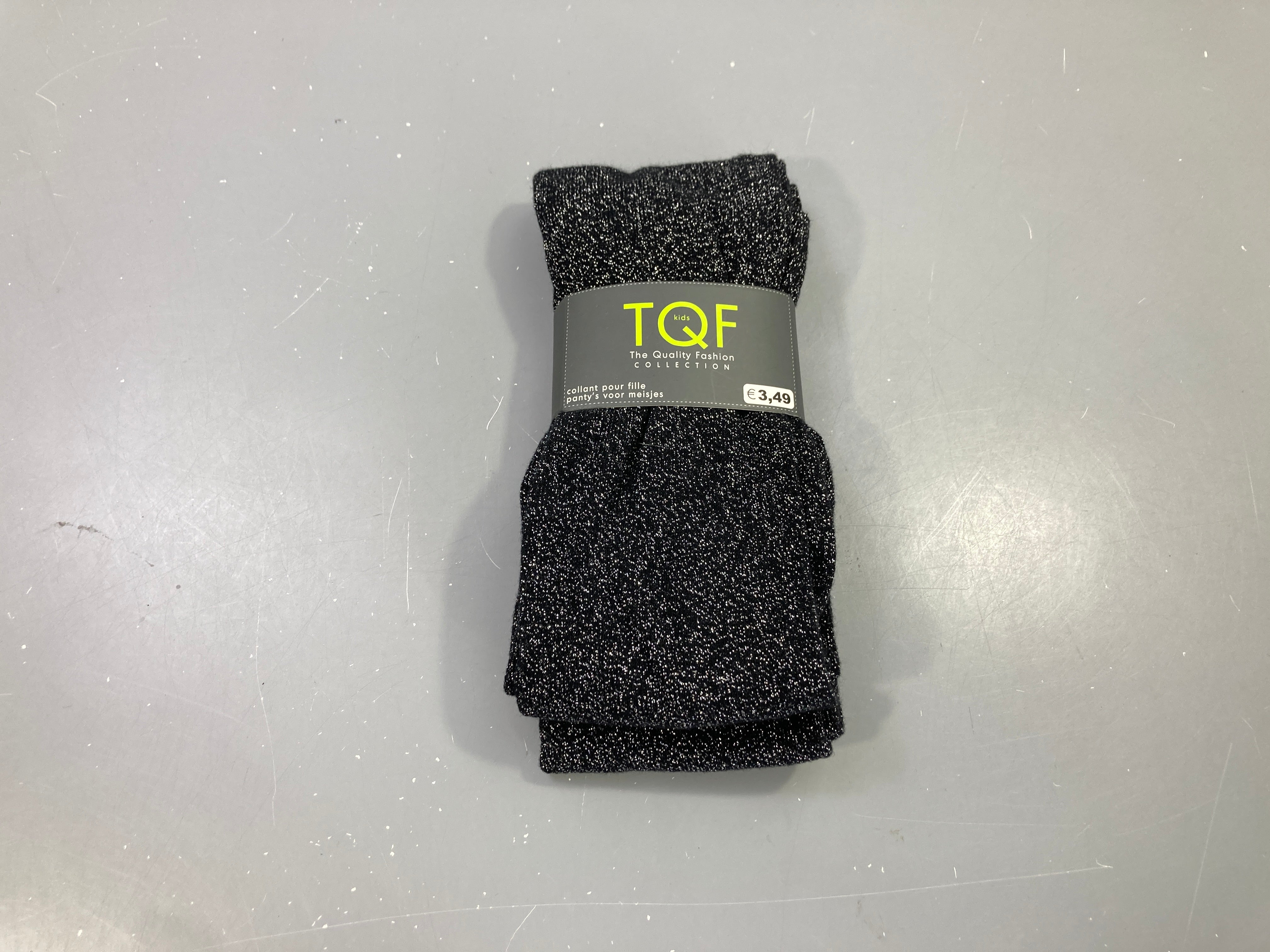 Collants noirs pailletés argent, neufs sous emballage