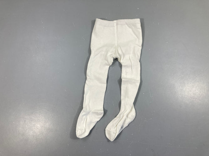 Collants blancs, légèrement bouloché, moins cher chez Petit Kiwi