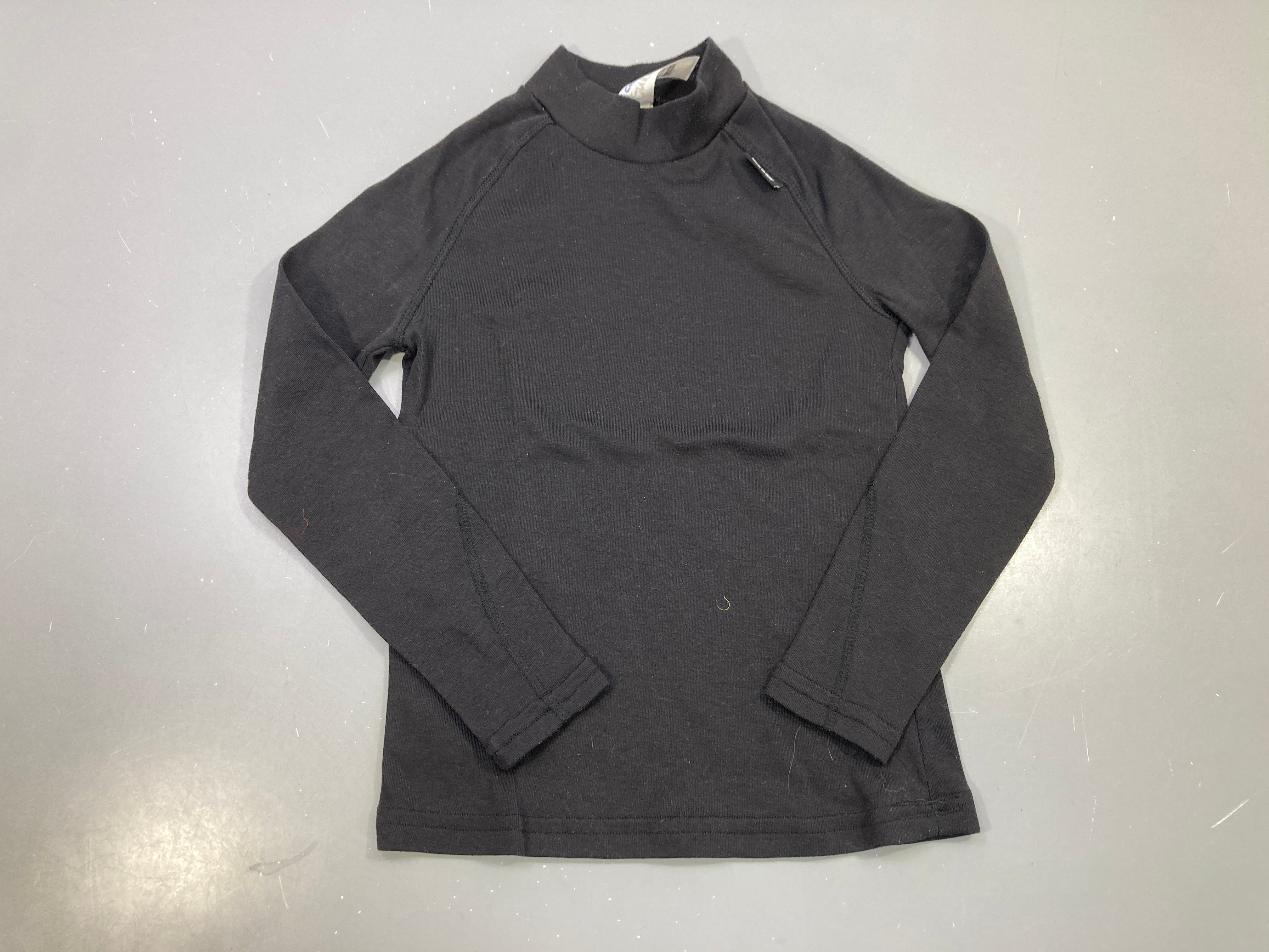 T-shirt m.l col montant noir, thermique, Wedze