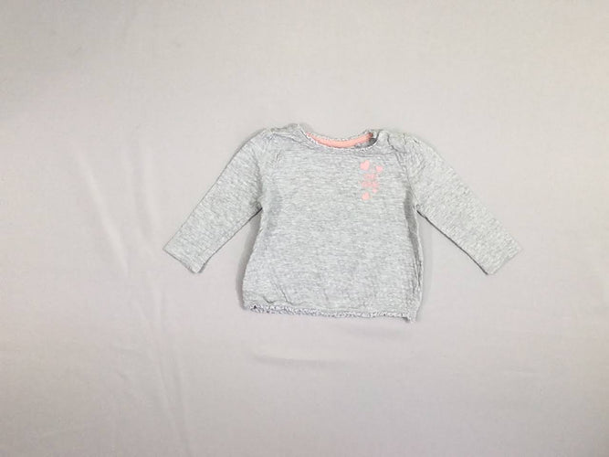 T-shirt m.l gris chiné texturé, moins cher chez Petit Kiwi