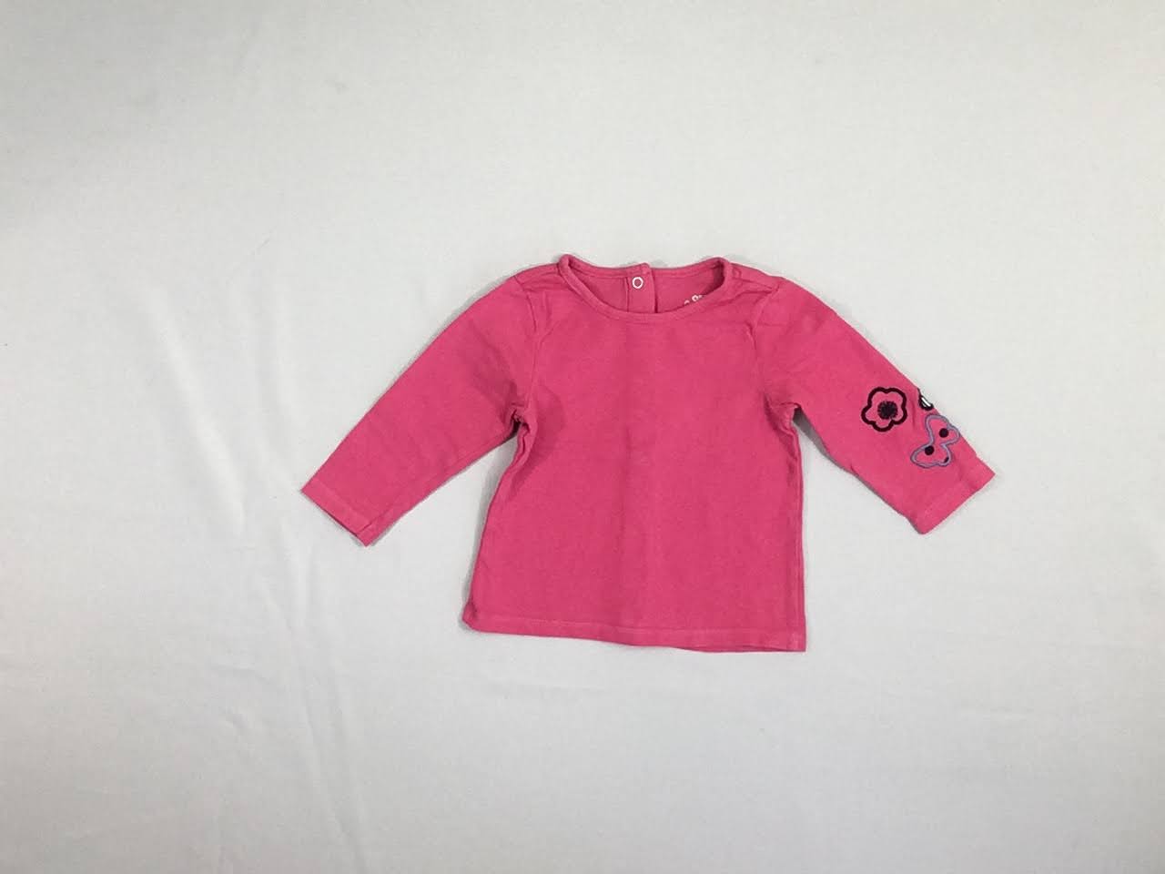 T-shirt m.l rose texturé