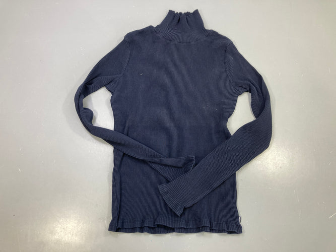T-shirt m.l col montant bleu marine côtelé, moins cher chez Petit Kiwi