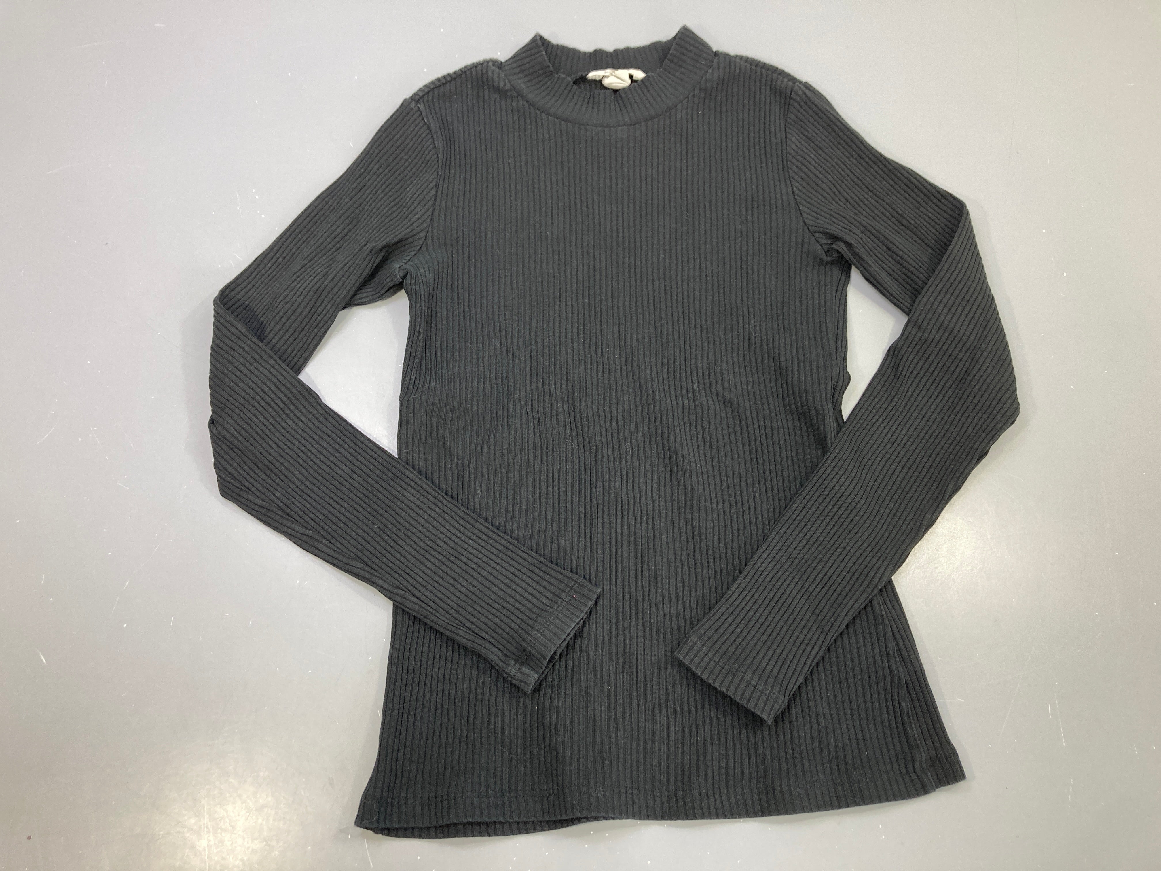 T-shirt m.l col montant noir côtelé