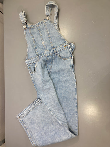 Salopette bleu clair jean délavé, moins cher chez Petit Kiwi