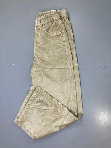 Pantalon beige velours côtelé 5 poches, moins cher chez Petit Kiwi