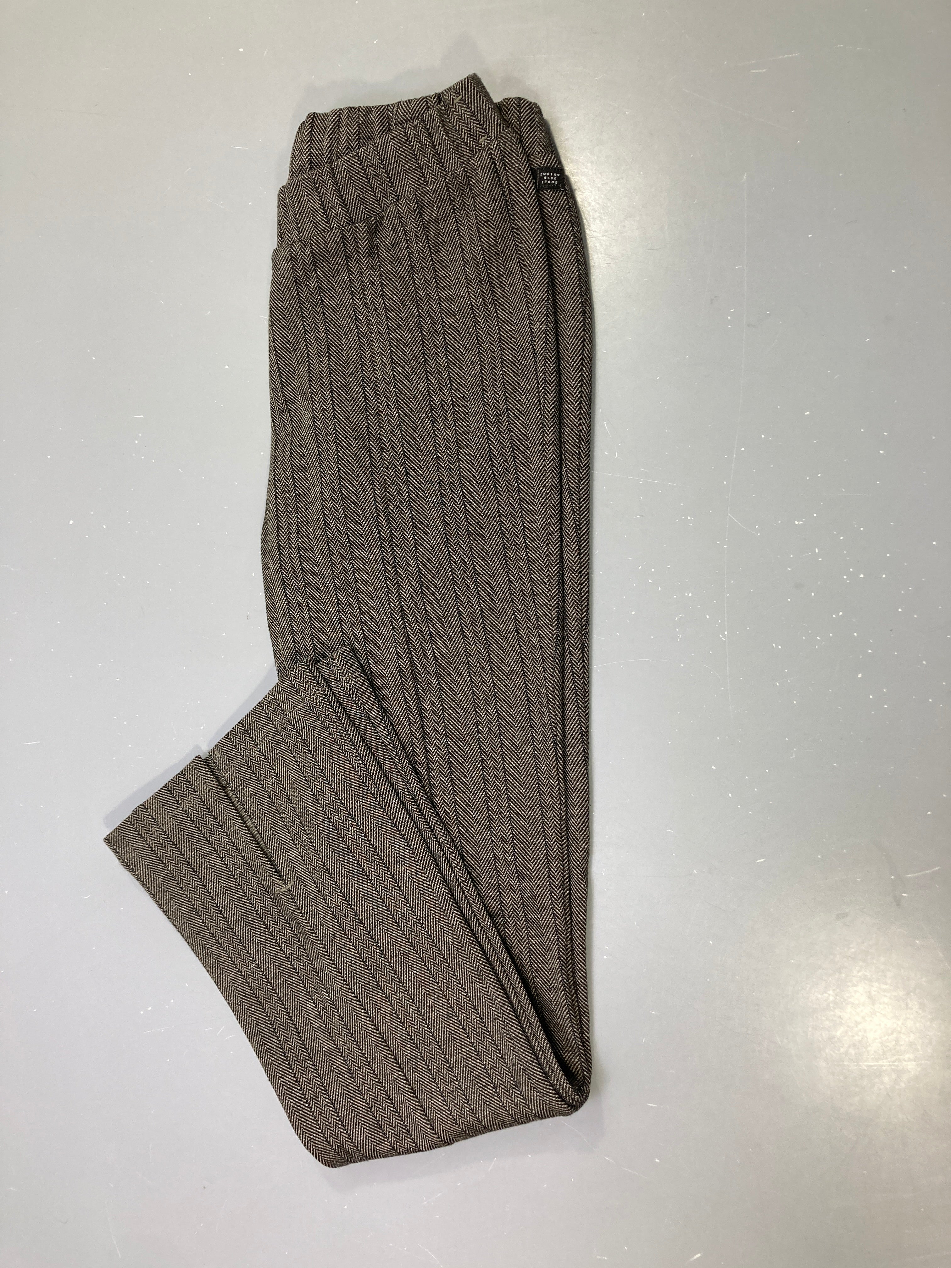 Pantalon noir chiné chevrons, taille élastique, Indian Blue Jeans