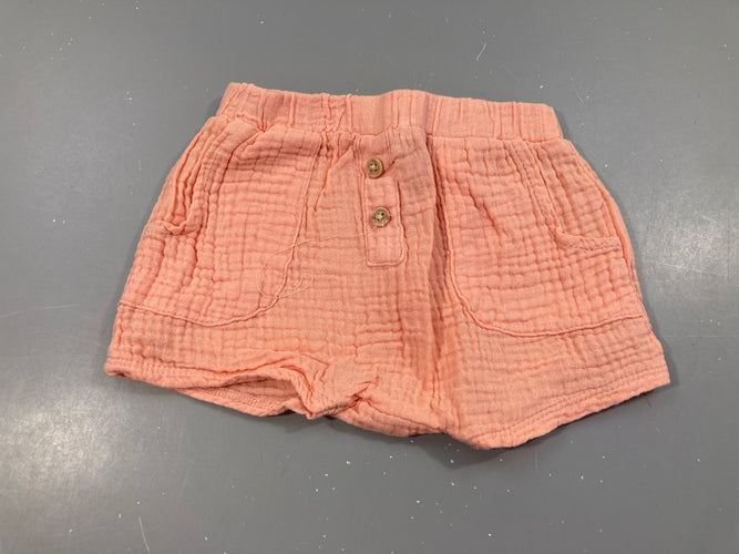 Short gaze de coton rose boutons, moins cher chez Petit Kiwi