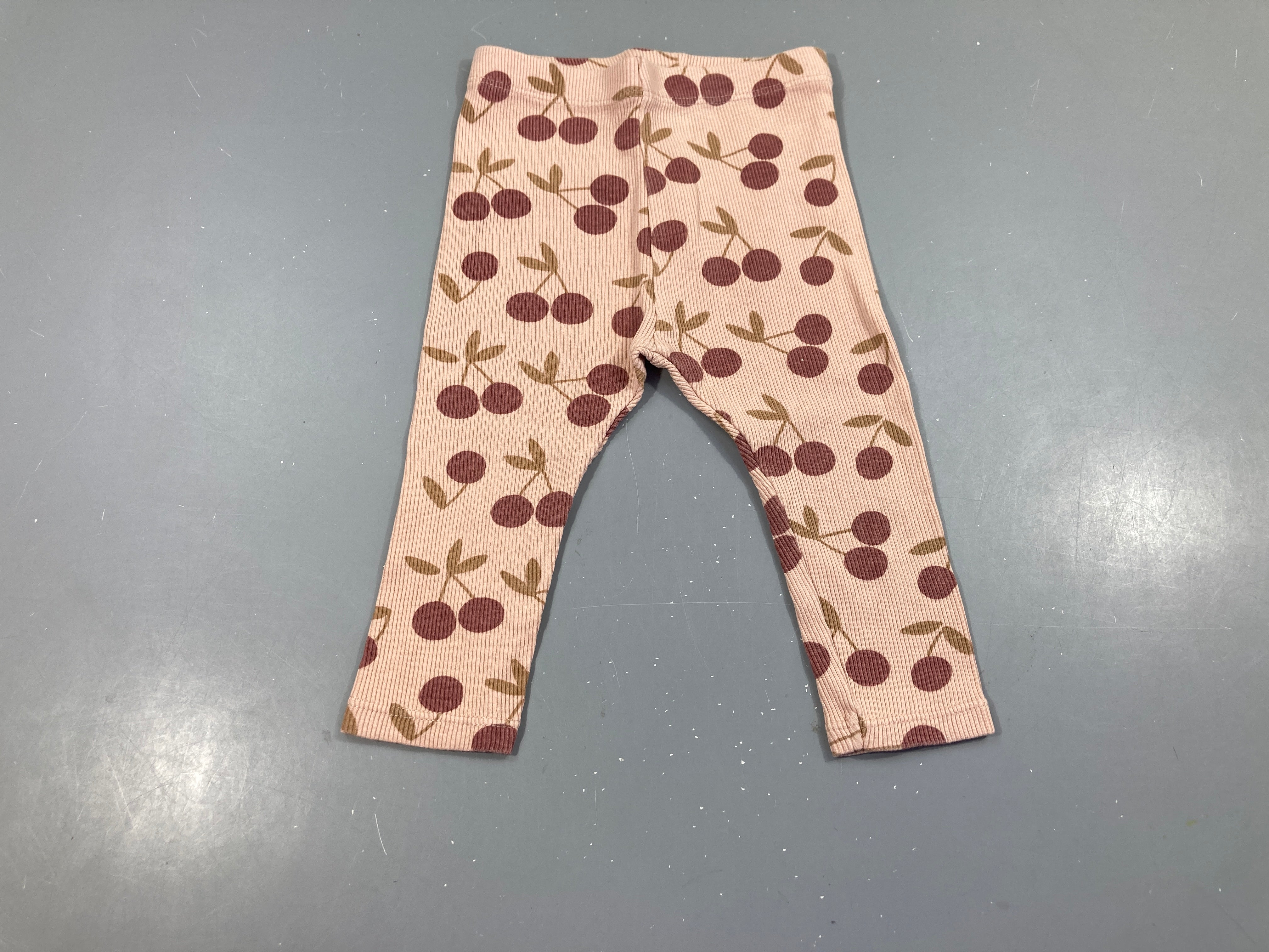 Legging côtelé rose cerises