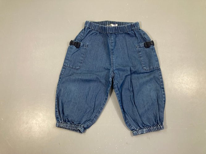 Pantalon denim ample taille et chevilles élastiques, moins cher chez Petit Kiwi