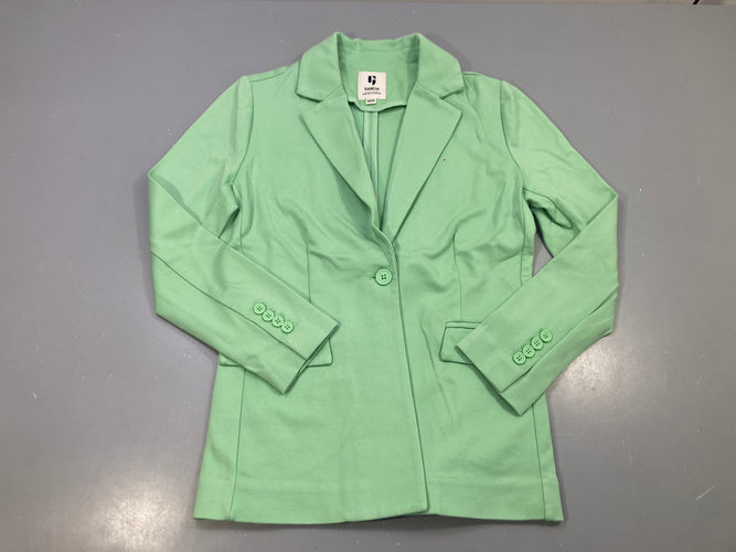 Blazer vert menthe jersey, 1 bouton, moins cher chez Petit Kiwi