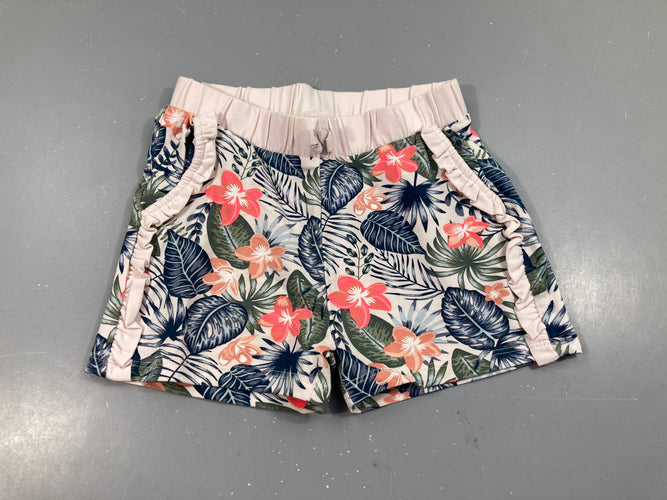 Short molleton blanc feuillage, moins cher chez Petit Kiwi