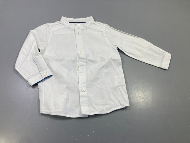 Chemise m.l blanche col mao, moins cher chez Petit Kiwi