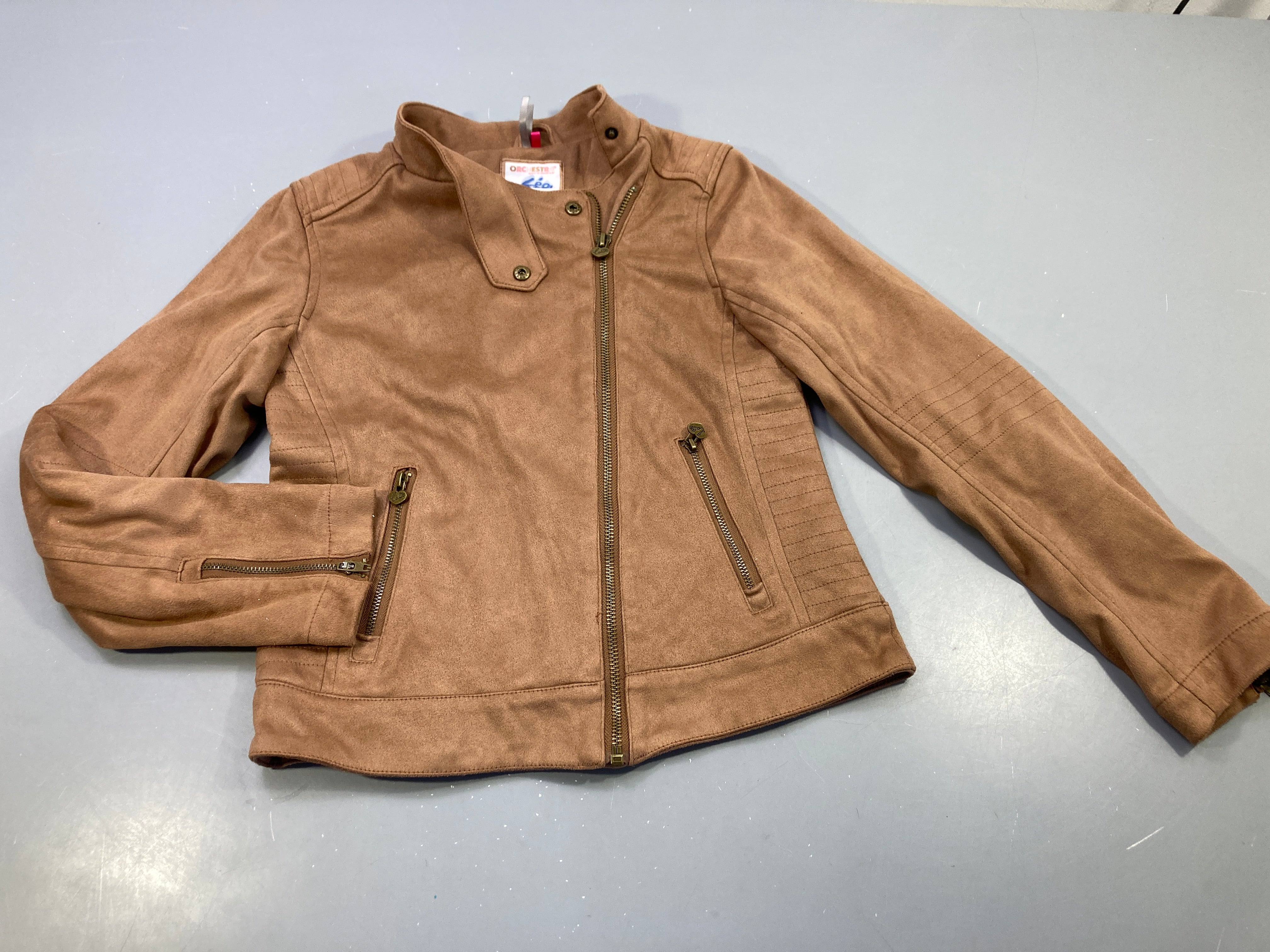 Veste en suédine marron clair