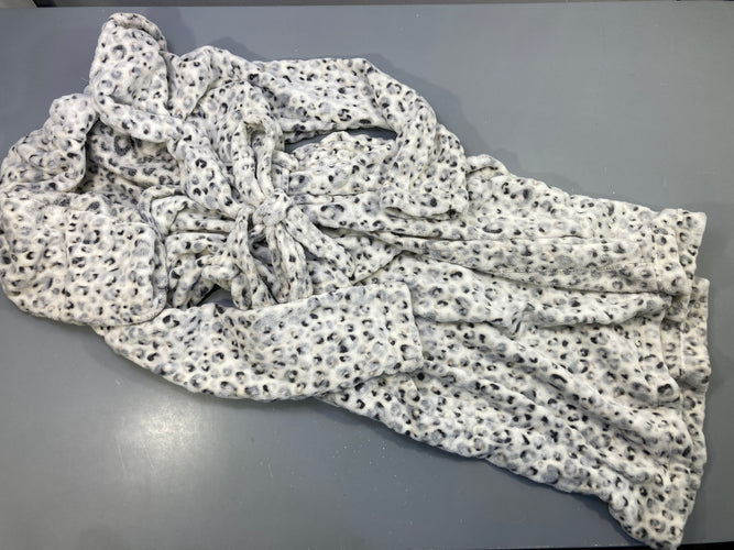 Peignoir en velours blanc motifs léopard gris. Eskimo, moins cher chez Petit Kiwi