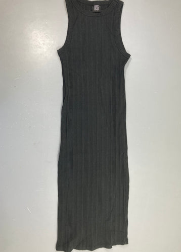 Robe longue s.m jersey côtelé noire, moins cher chez Petit Kiwi