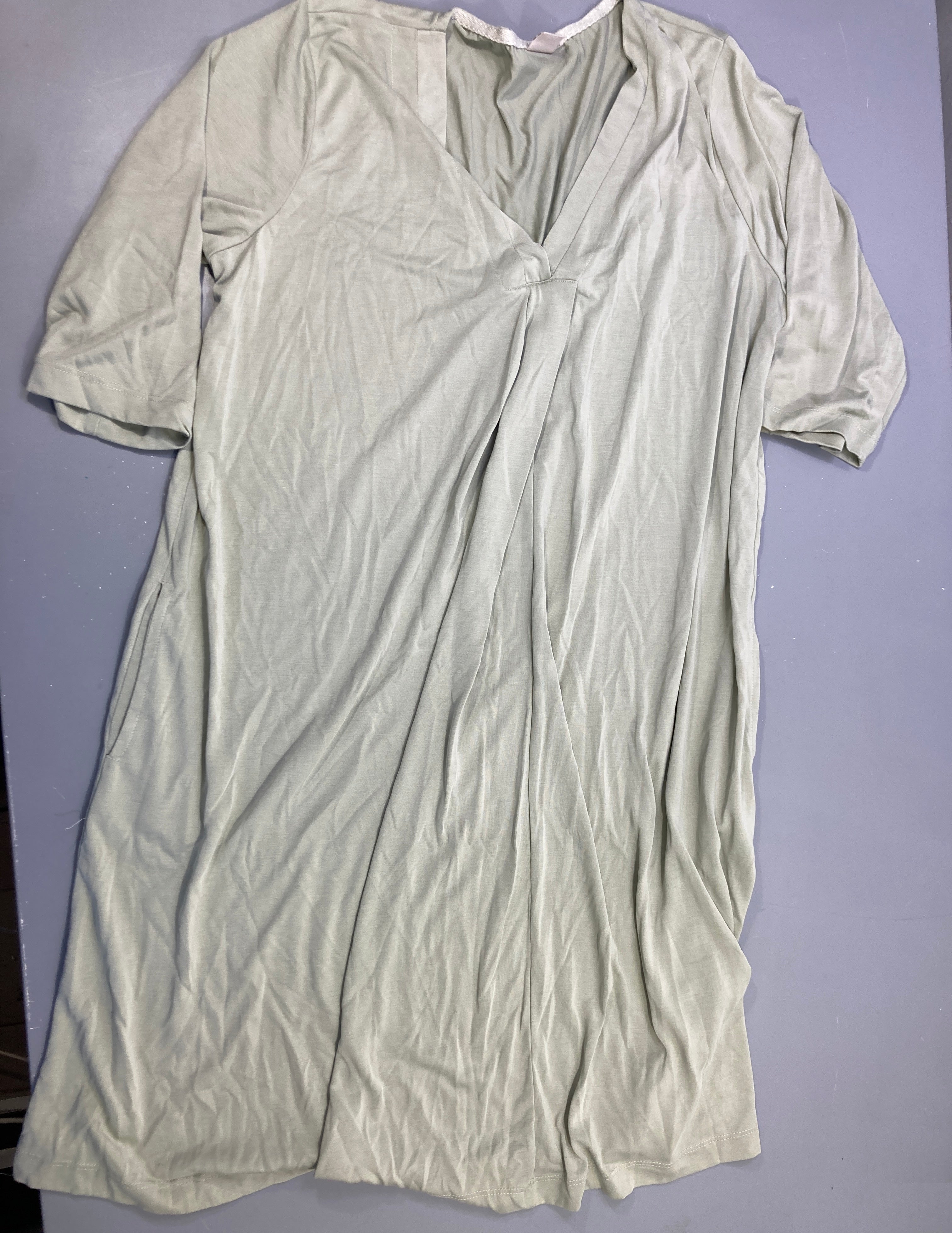 Robe de grossesse  jersey vert d'eau  manches 3/4  Cream