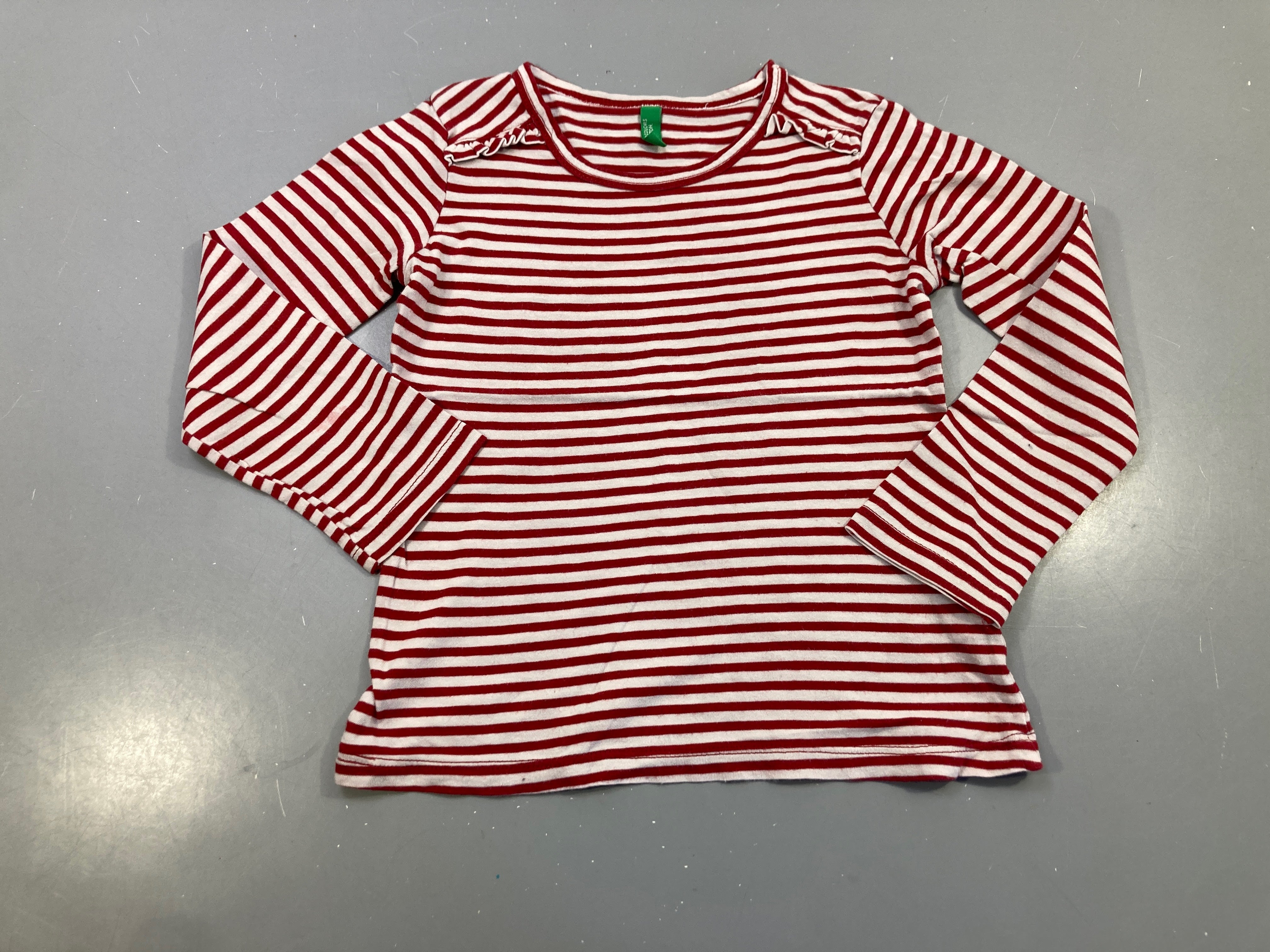 T-shirt m.l blanc rayé rouge