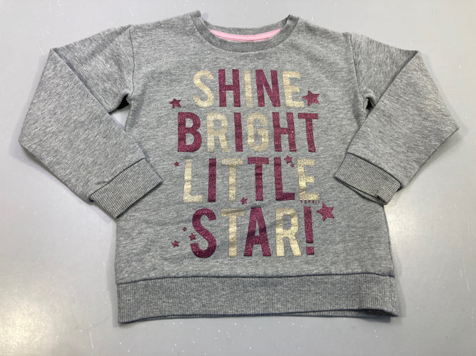 Sweat  gris flammé "Shine bright litle star !", moins cher chez Petit Kiwi