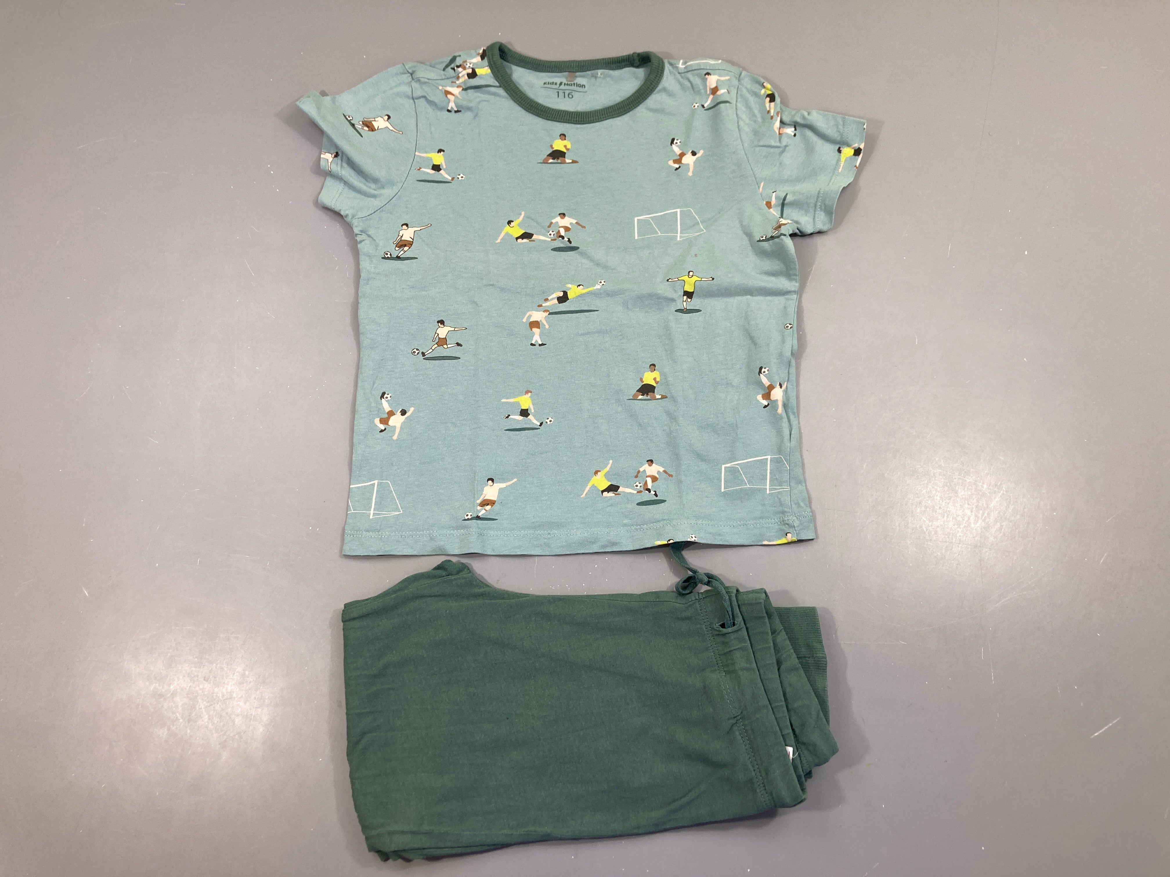 Pyjama 2pcs jersey bleu foot