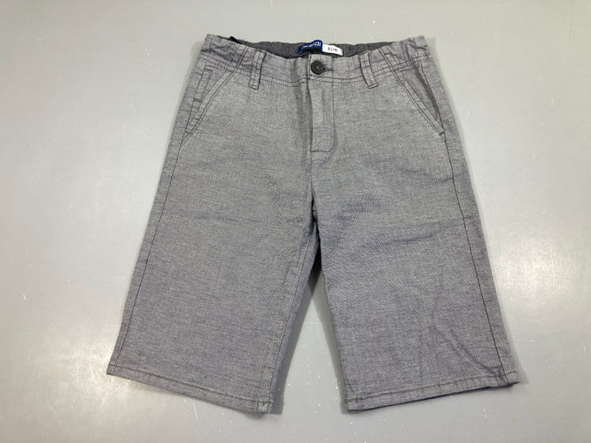 Bermuda chino slim bleu petits carreaux, moins cher chez Petit Kiwi