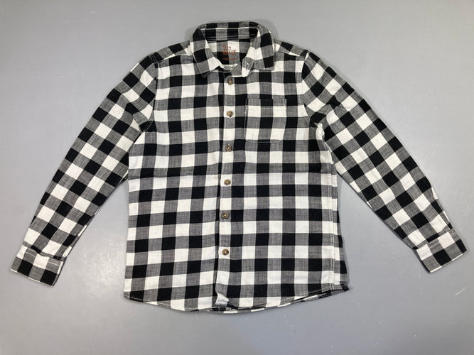 Chemise m.l carreaux noir/blanc, moins cher chez Petit Kiwi