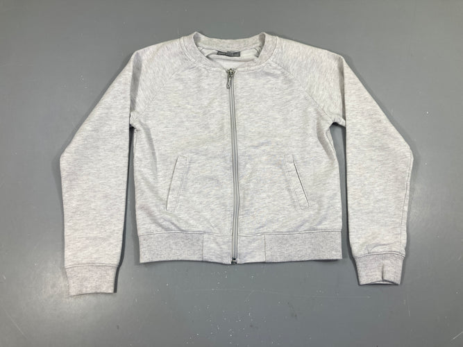 Sweat zippé gris chiné, bouloché, moins cher chez Petit Kiwi