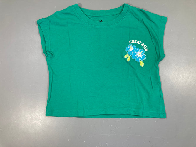 T-shirt m.c court vert fleurs great days, moins cher chez Petit Kiwi