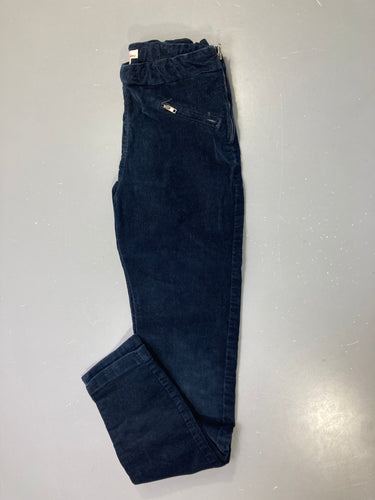 Pantalon velours côtelé bleu marine poches zippées, moins cher chez Petit Kiwi