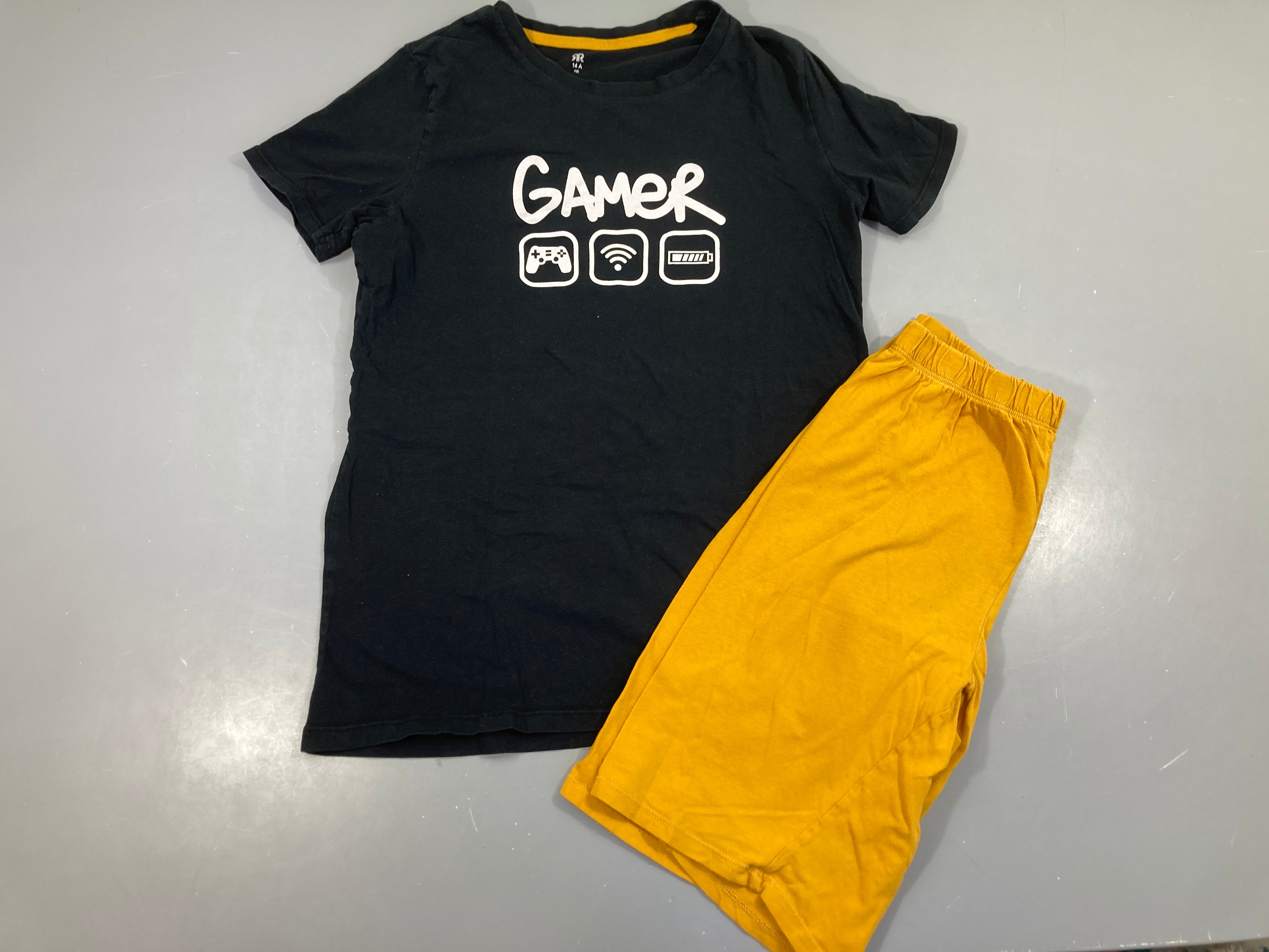Pyjashort 2pcs jersey noir Gamer