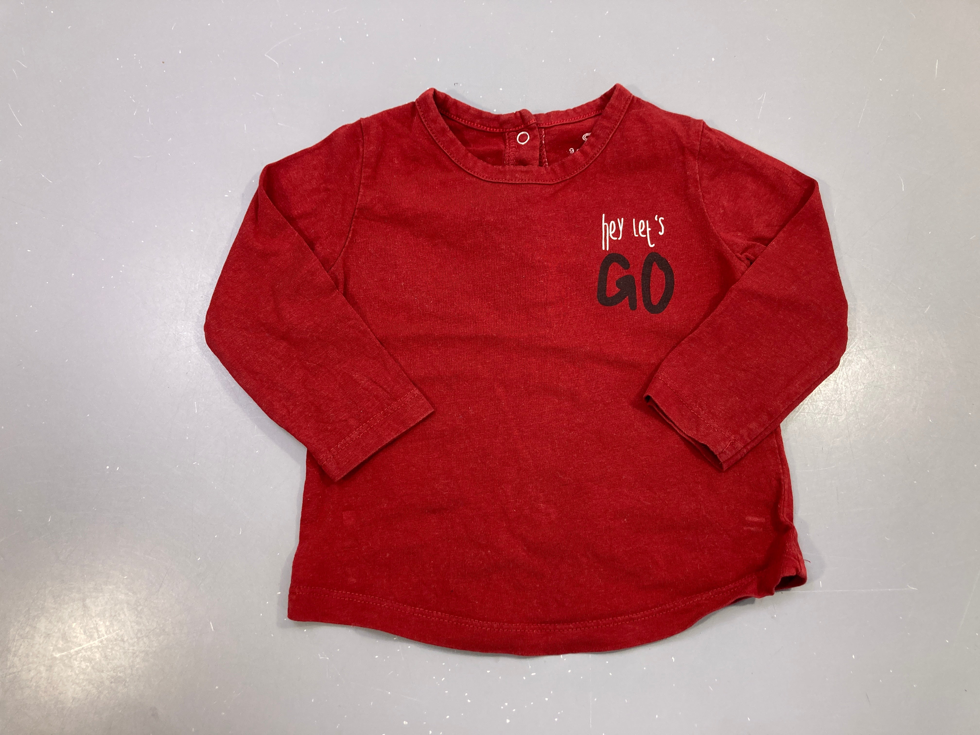 T-shirt m.l rouge brique « hey let's GO »
