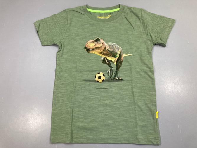 T-shirt m.c vert flammé dino, moins cher chez Petit Kiwi