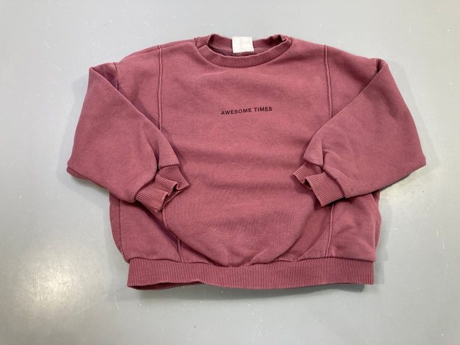 Sweat vieux rose « Awesome times », moins cher chez Petit Kiwi