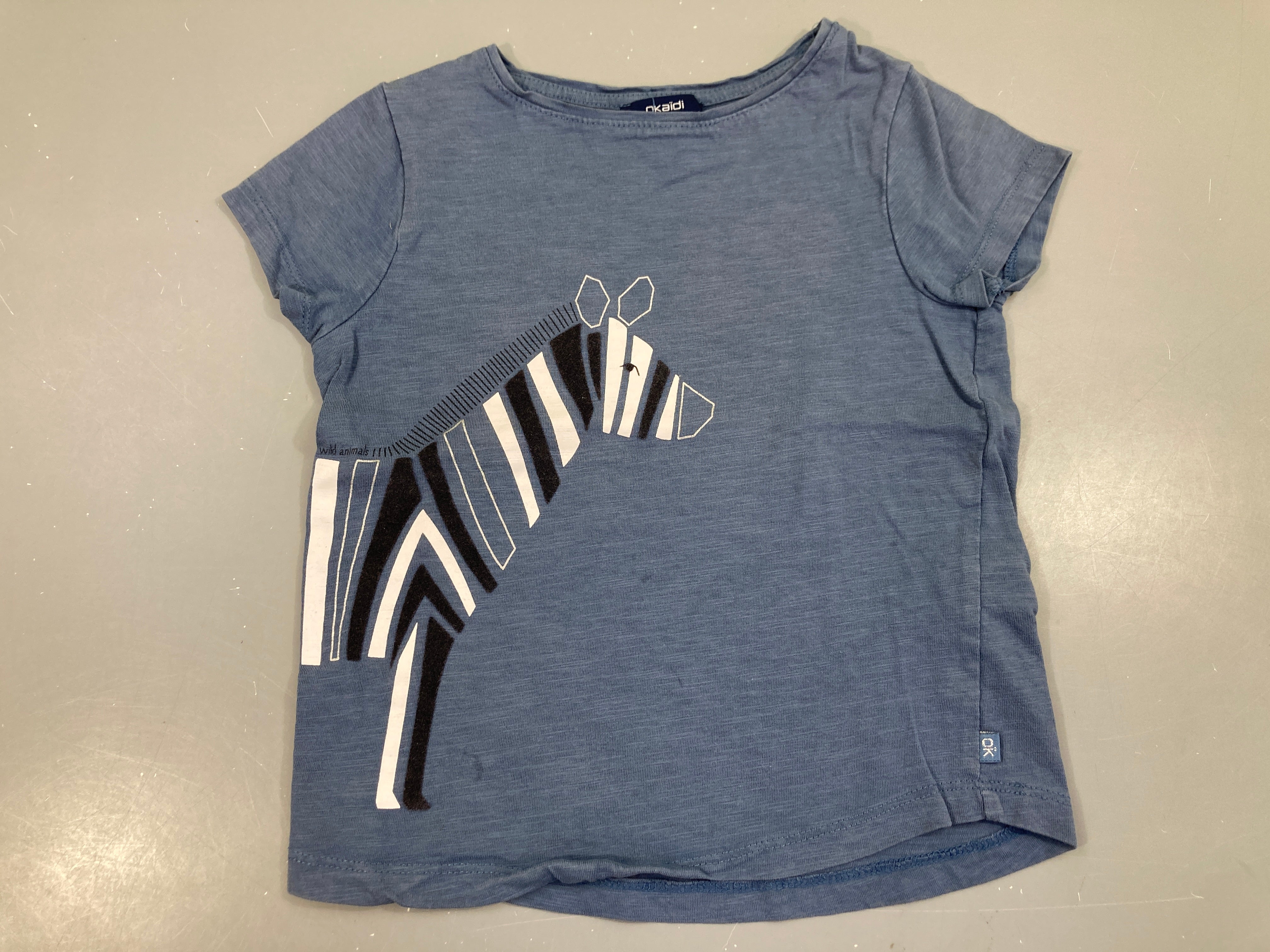 T-shirt m.c bleu flammé zèbre