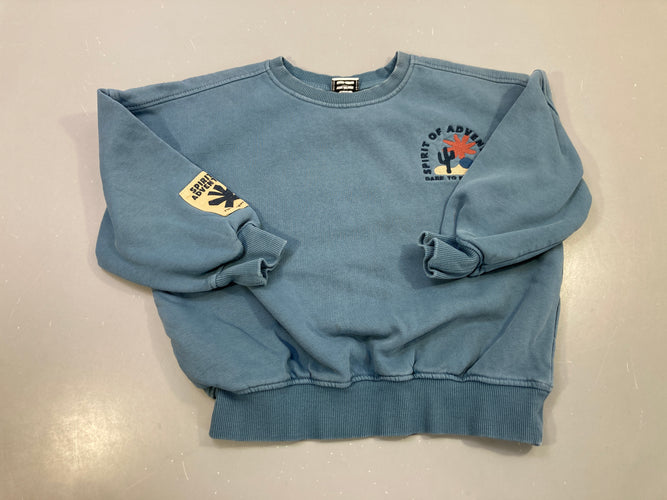 Sweat bleu « Spirit of adventure » cactus, écusson manche, moins cher chez Petit Kiwi