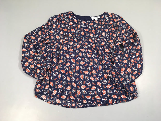 Blouse ml bleu foncé goutes fil métalisé doré, moins cher chez Petit Kiwi