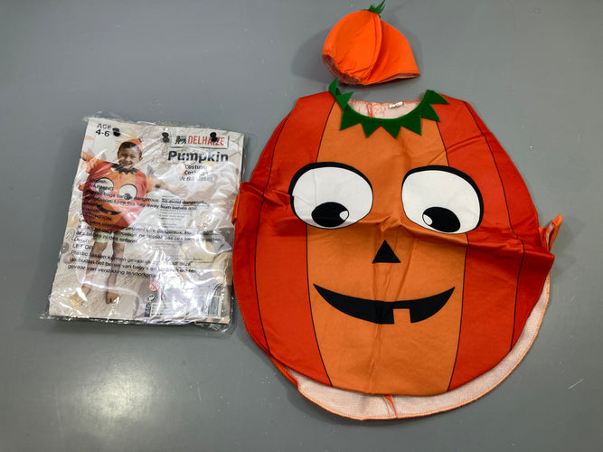 Déguisement citrouille orange avec chapeau, Halloween, avec emballage, Delhaize, 4-6a, moins cher chez Petit Kiwi