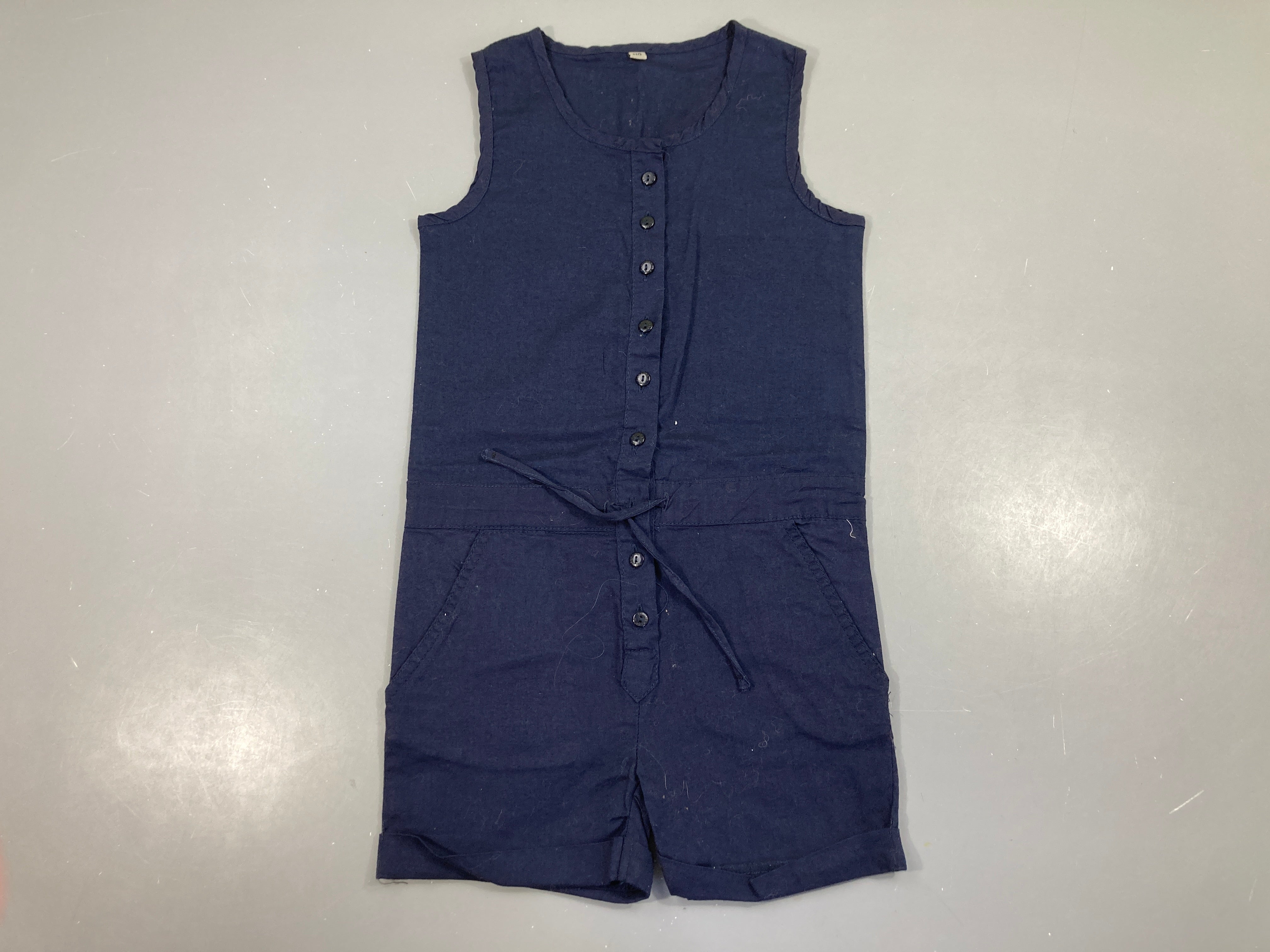 Combishort coton bleu foncé à revers