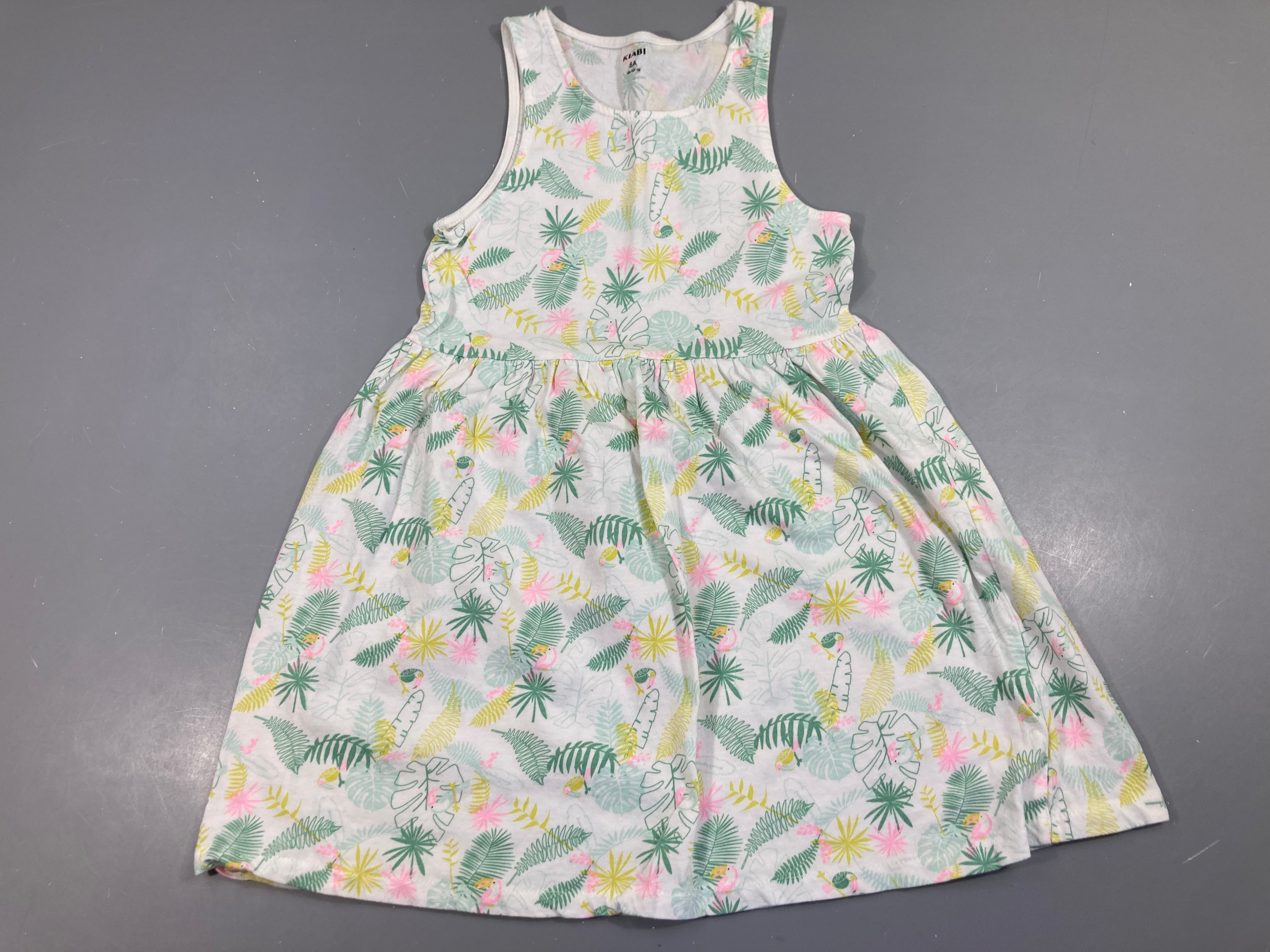 Robe s.m jersey blanc feuilles