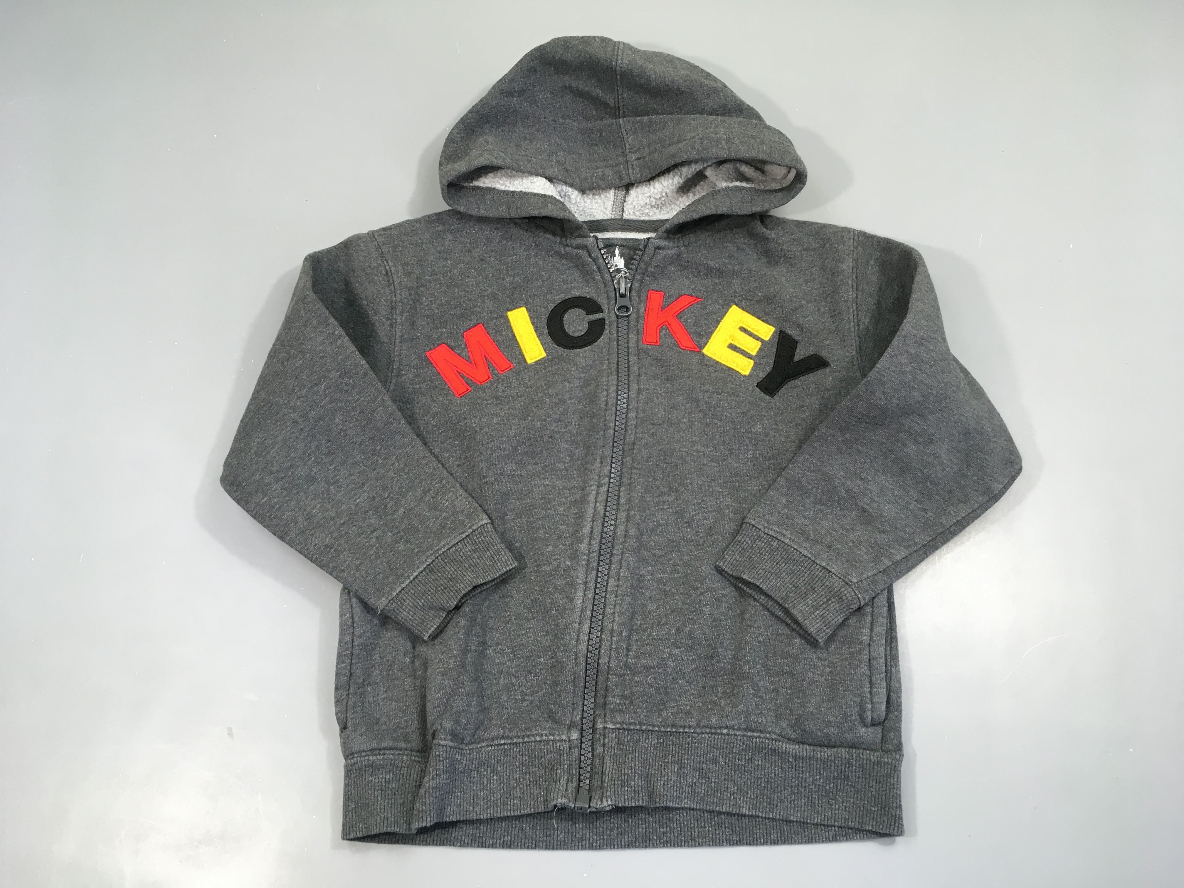 Sweat zippé à capuche gris foncé Mickey