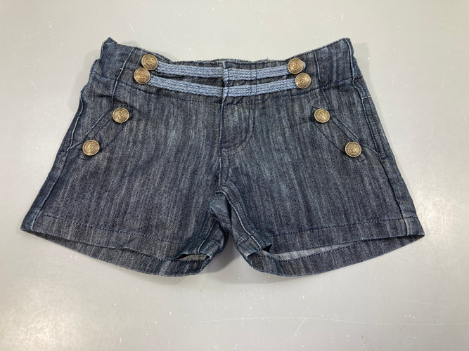 Short jean foncé boutons, moins cher chez Petit Kiwi