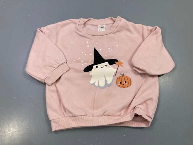 Sweat rose molleton fantôme sorcière citrouille étoiles, moins cher chez Petit Kiwi