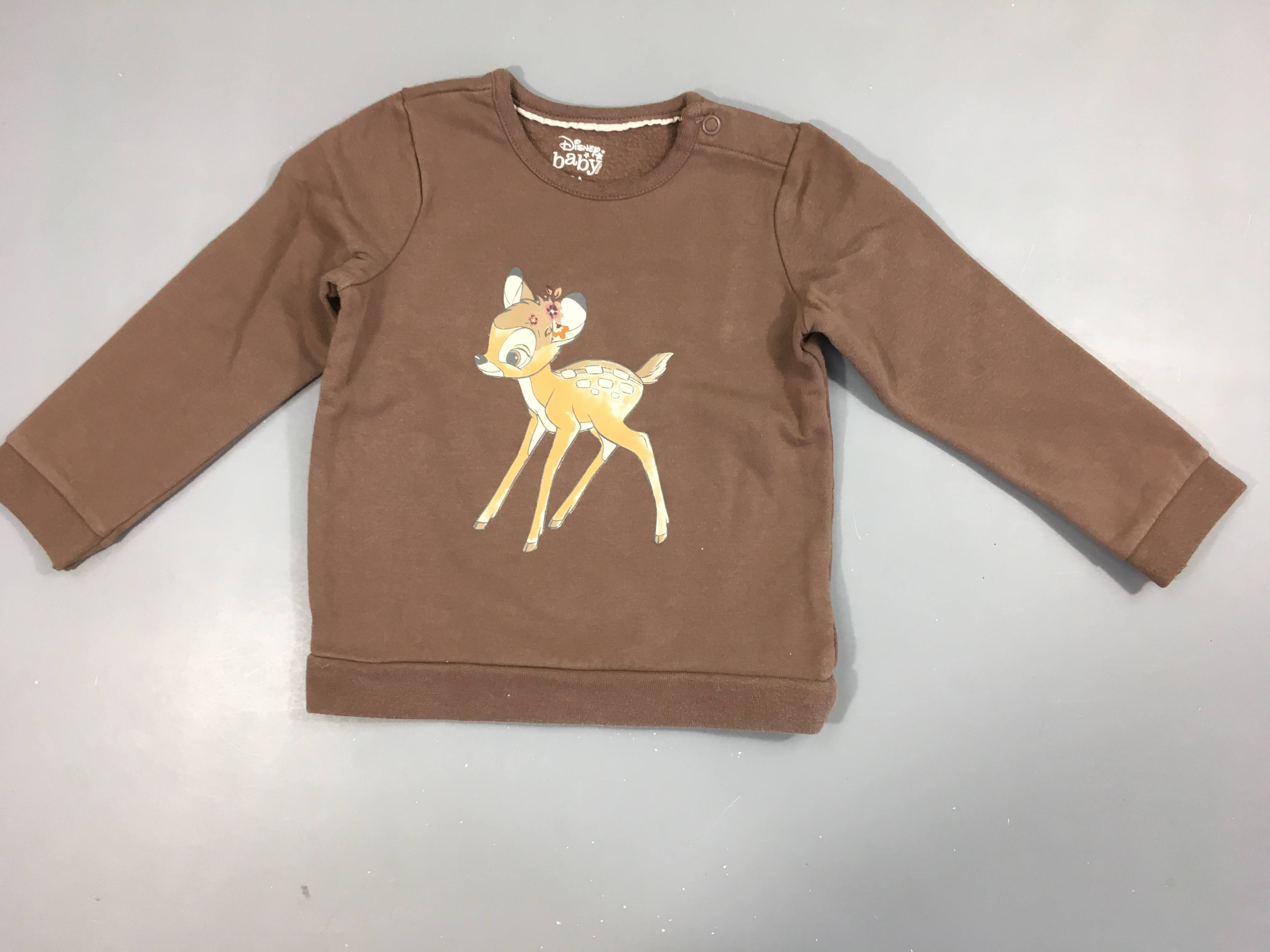 Sweat brun Bambi, un peu bouloché