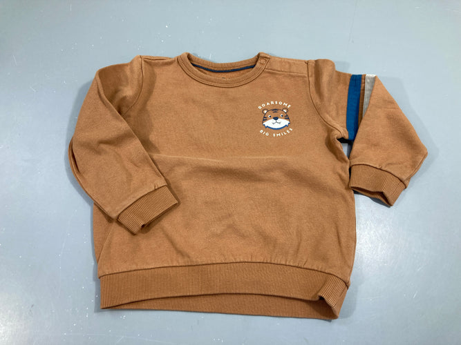 Sweat ochre, big s.mile, moins cher chez Petit Kiwi