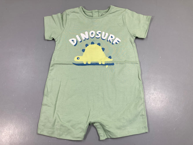 Combishort m.c vert pâle , dinosaure, moins cher chez Petit Kiwi