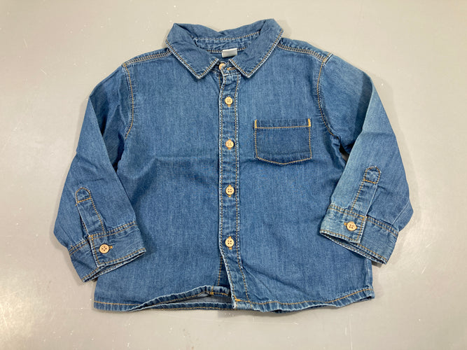 Chemise m.l jean bleu, moins cher chez Petit Kiwi