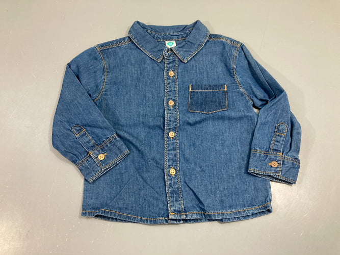 Chemise m.l jean bleu, moins cher chez Petit Kiwi
